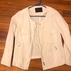 White moto style jacket